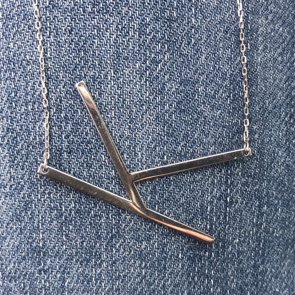 Large initial K Necklace